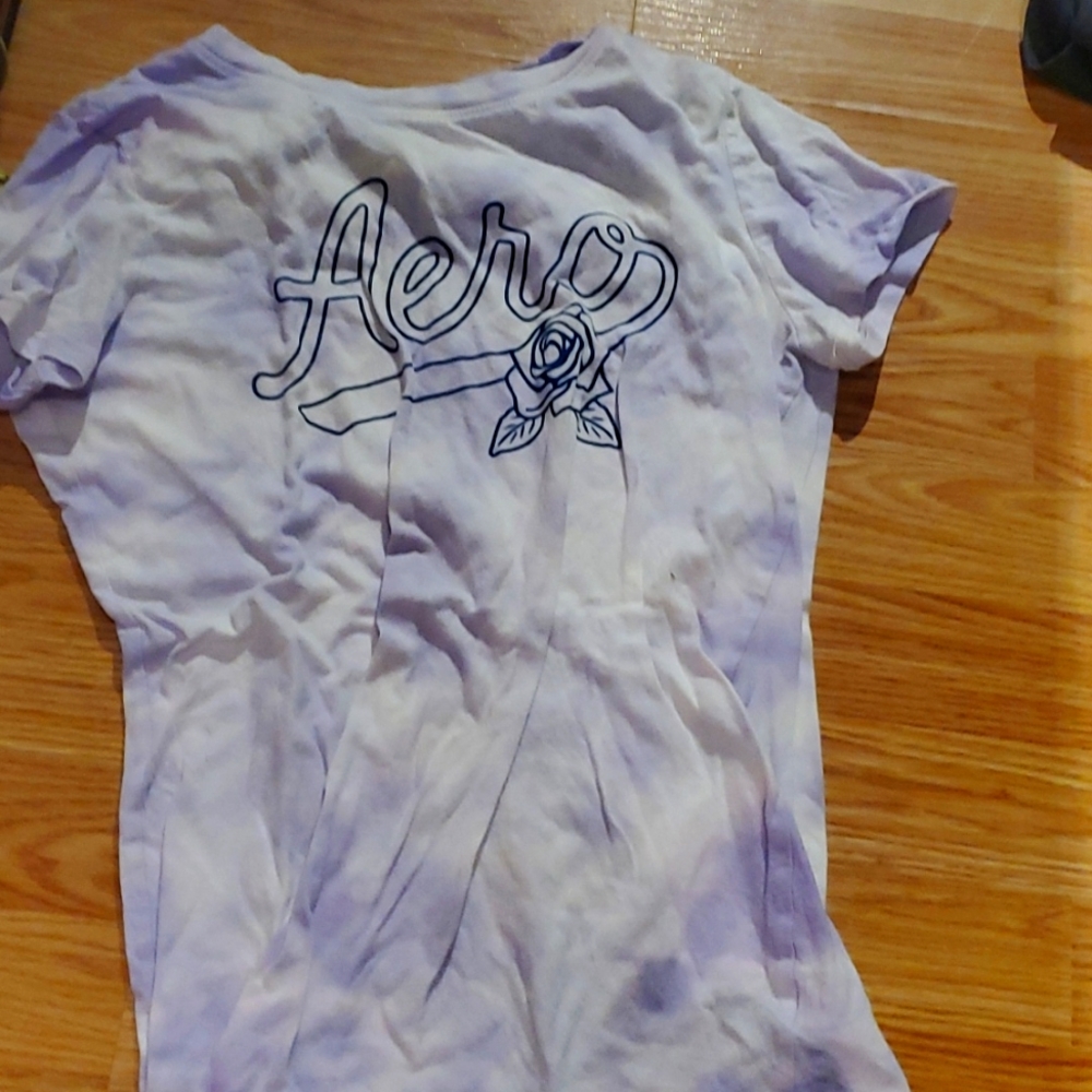 Aeropostle crew neck purple and white tiedye size small